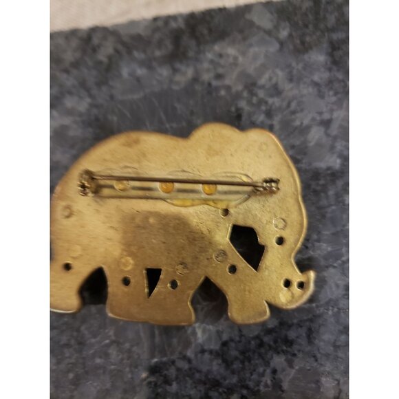 Lot of Six Assorted Vintage Elephant Brooch Pins Gem Accents & Gold/Silver Tones - Picture 10 of 16